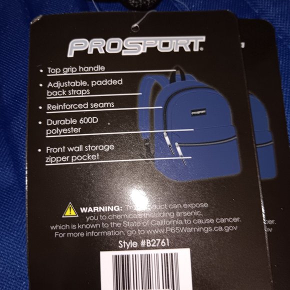 PRO SPORT  DURABLE 600D POLYESTER BACKPACK - Picture 6 of 6